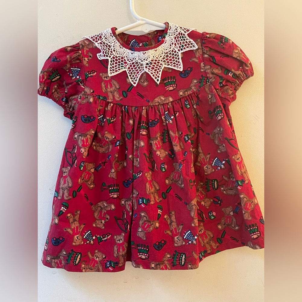 Holiday print Ck-Bk Polly flinders style little girls holiday dress